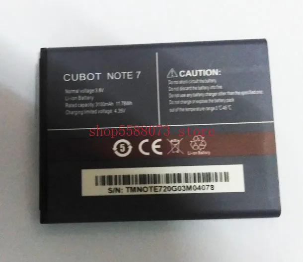 

cubot note 7 phone battery 3100mah 3.8V for Cubot Note 7 Smartphone Triple Camera 13MP 4G LTE 5.5 Inch