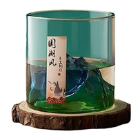 japanese mount fuji crystal wine glass snow mountain whisky rock glasses fujiyama snowberg whiskey tumbler water cup gift box
