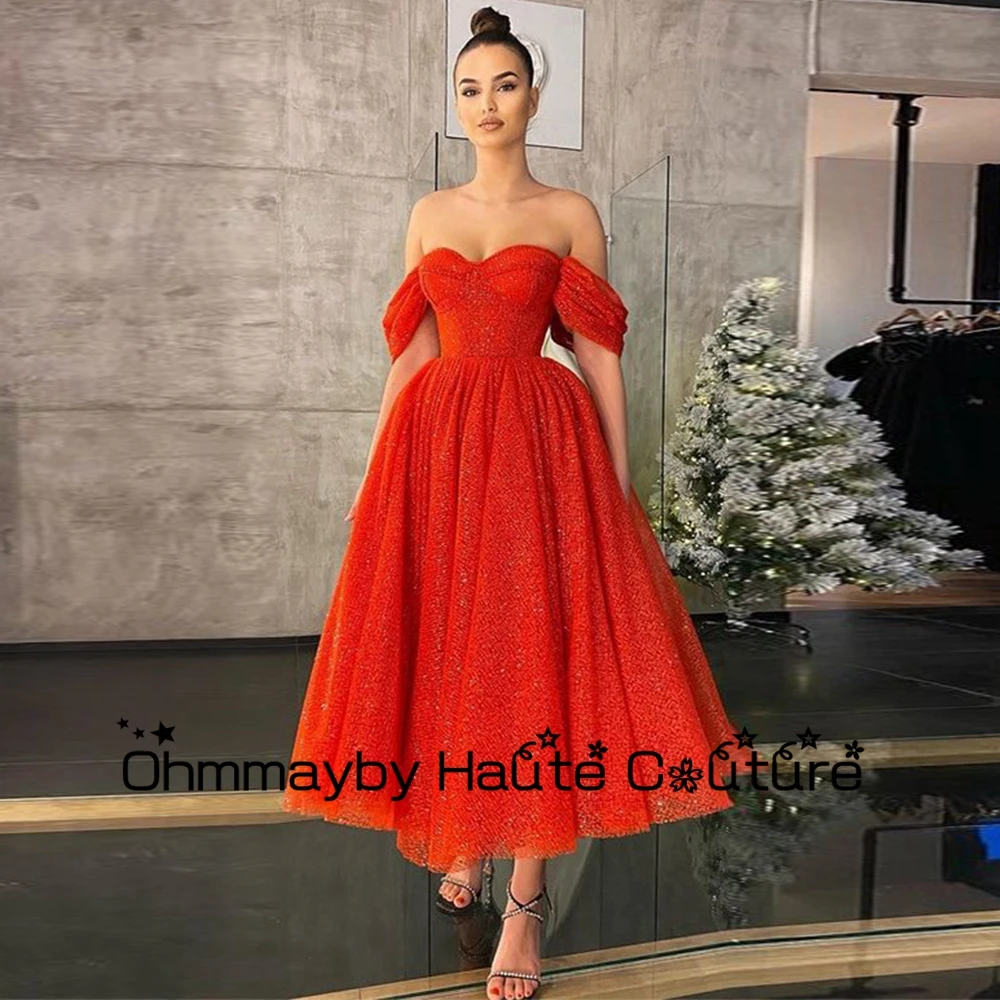 

Женское вечернее платье с открытыми плечами Weilinsha, красное простое блестящее ТРАПЕЦИЕВИДНОЕ платье для выпускного вечера, без рукавов, лето 2023