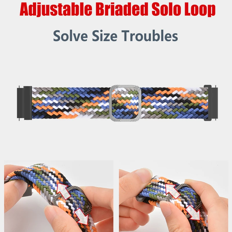 Elastic Braided Straps For GarminMove Trend Smart Watch Band Nylon Adjustable Bracelet For Garmin Move Trend Screen Protector