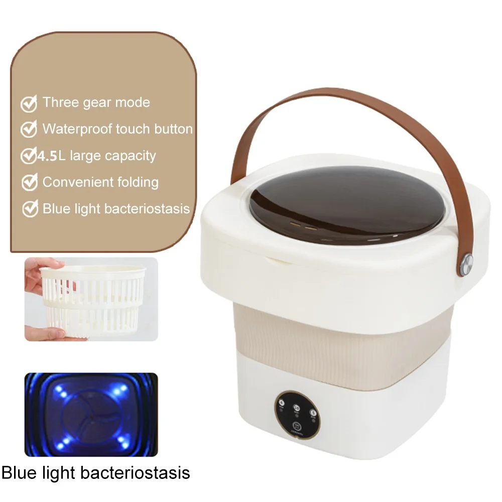 2023 Portable Washing Machine Foldable with Dryer Bucket for Clothes Baby Socks Underwear Washer Mini Washing Machines Travel