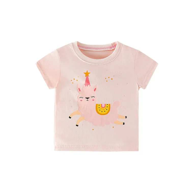 

VIDMID 2022 spring and summer new girls' short sleeve T-shirt spot cotton girls' top children's wear 1053 17