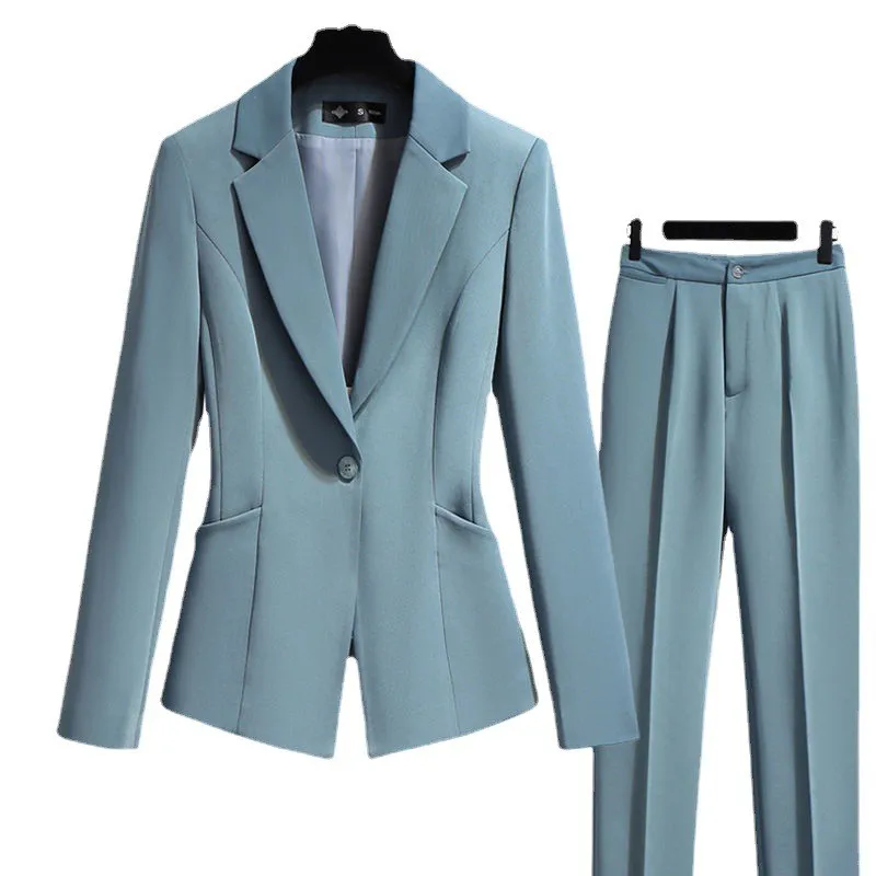 

white autumn winter new women's suit pants suit office pants professional jacket and Pants Set2 piece set pant suits for women