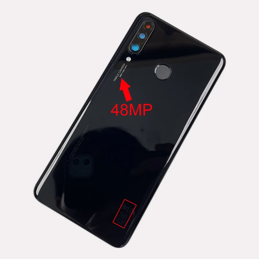 Фото Для Huawei P30 lite 48MP/New Edition 2020 задняя крышка батарейного отсека, задняя стеклянная крышка корпуса Nova 4E с объективом камеры и CE №2