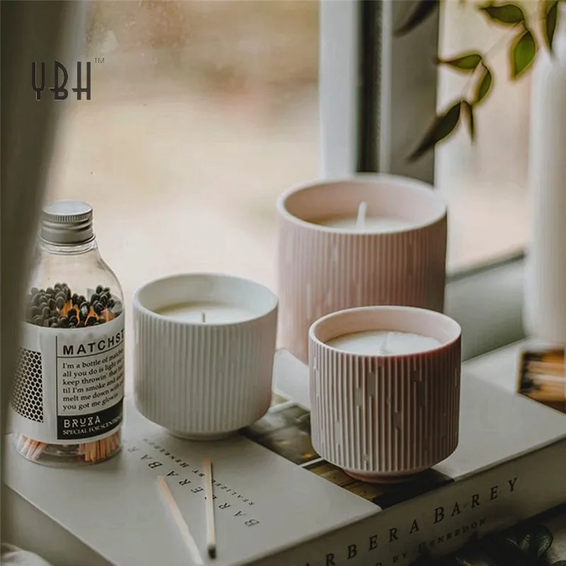 

Nordic simple ceramics household aromatherapy candle cup candle empty cup Candlestick ornament soybean wax container