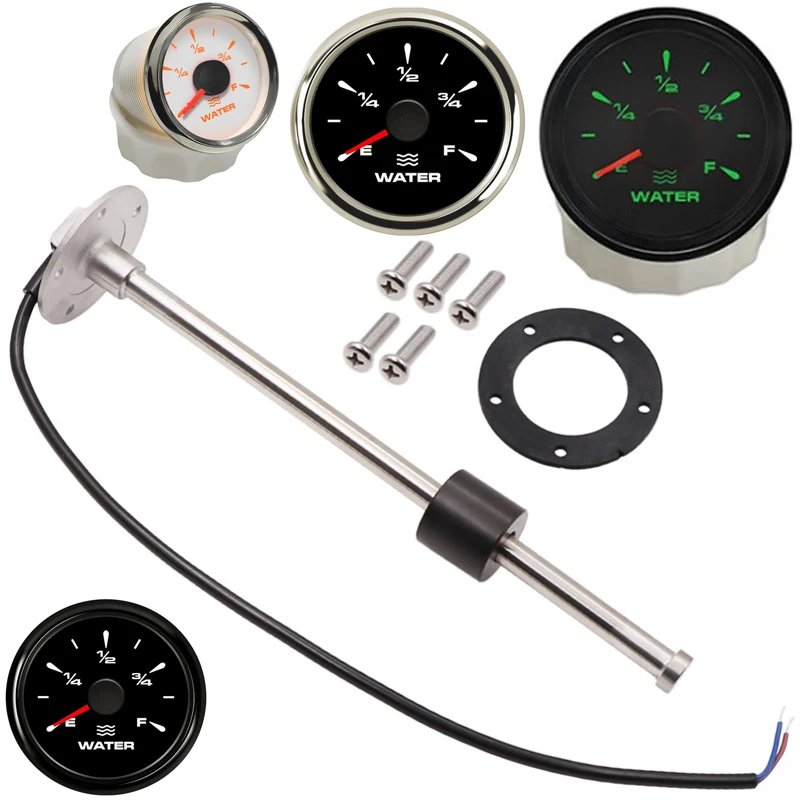 Датчик уровня воды с подсветкой, 52 мм, 0-100 Ом, 150-33 Ом, 8 видов