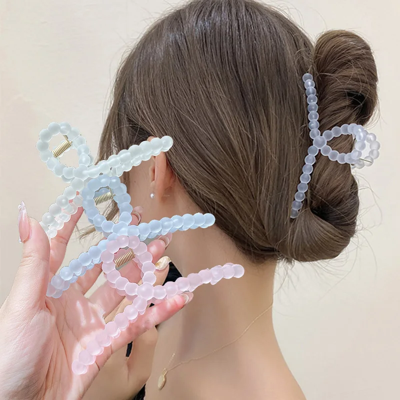 

Elegant Solid Color Hair Clip for Women Girls Hair Claw Chic Barrettes Clips Crab Hairpins Fashion Frosted Headwear Accessories