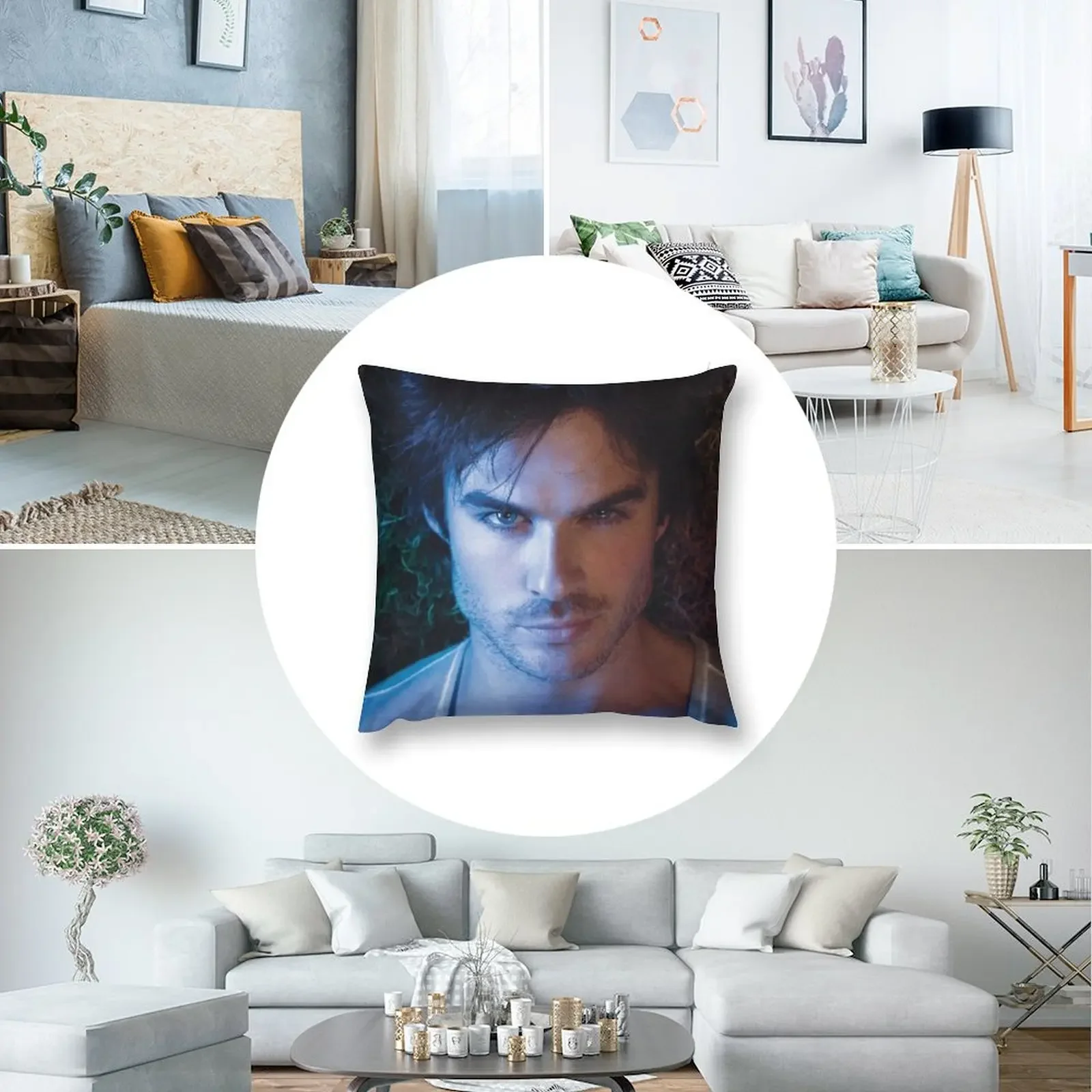 Декоративная подушка Ian Somerhalder клетчатая для дивана чехлы гостиной декоративные