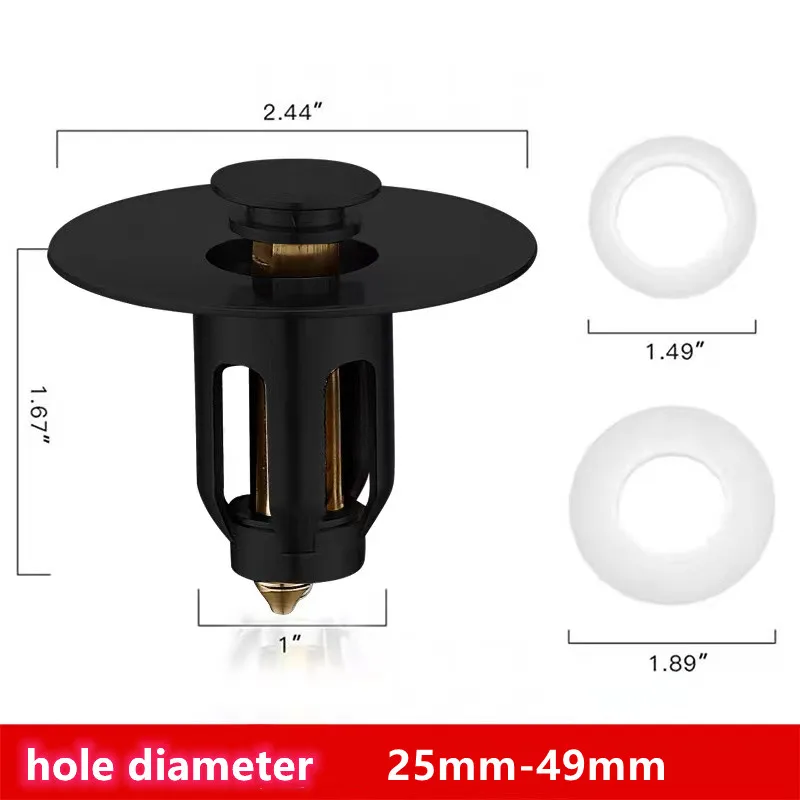 

Черная заглушка для раковины в ванную комнату, Универсальный фильтр для раковины, нажимная заглушка, выдвижная заглушка, фильтр для слива раковины, латунный инструмент