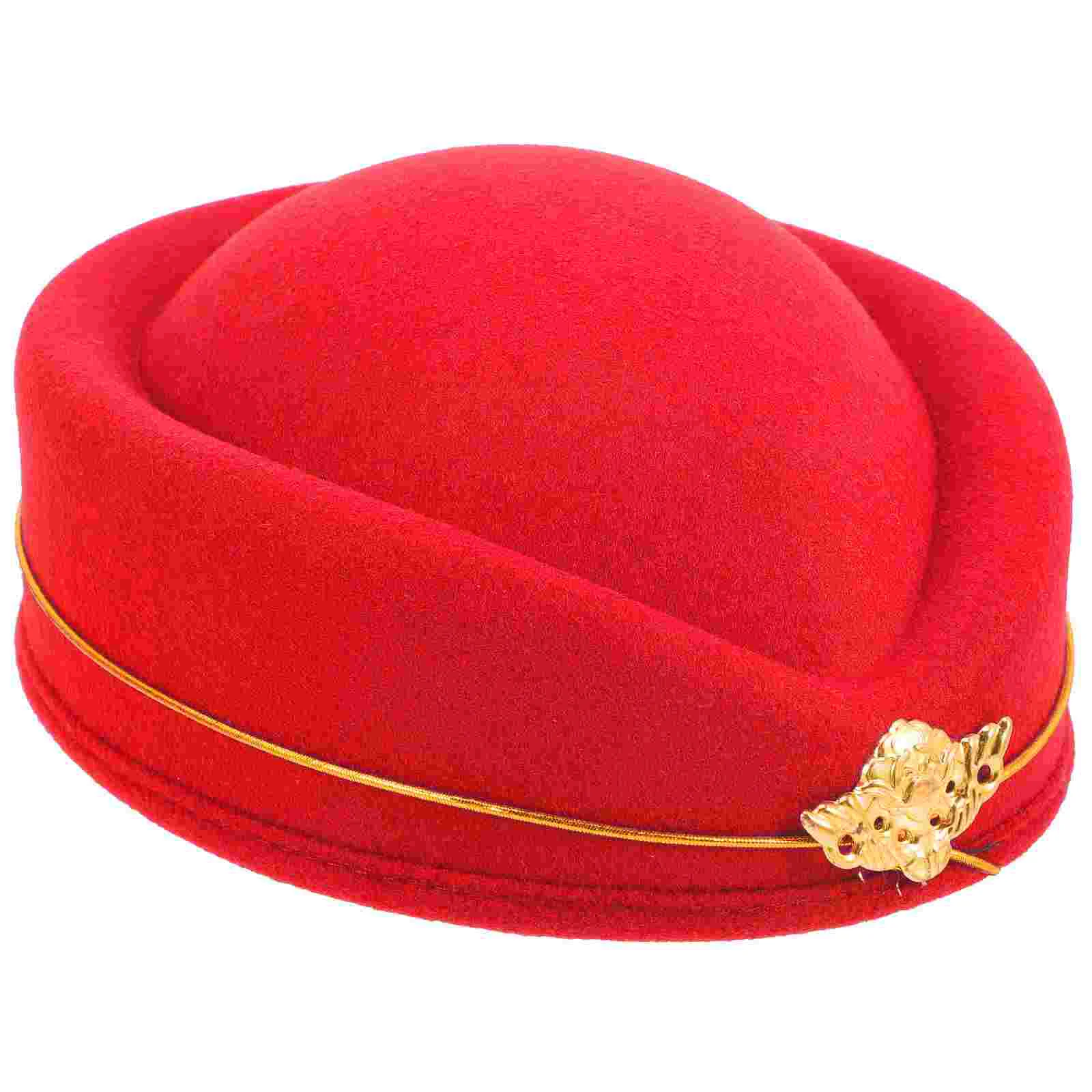 

Flight Attendant Hat Woolen Stewardess Hat Cosplay Hat Airplane Hostess Hat