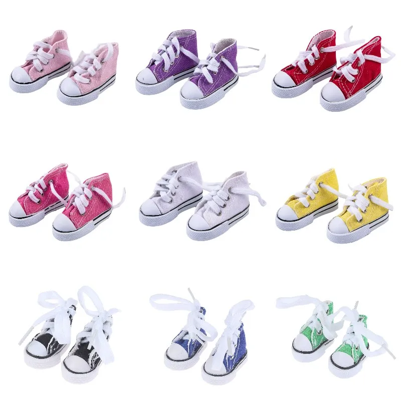 

1 Pair Mini Finger Canvas Shoes For 30cm Doll Streetwear Casual Toys Boots For BJD Cute Dolls Shoes Doll Accessories