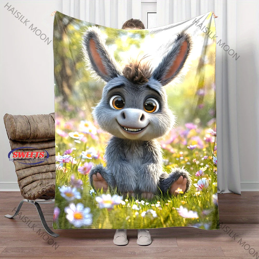Ультра-мягкое одеяло Cute Little Donkey — легкое пушистое одеяло для дивана, кровати и домашнего декора, всесезонный подарок для взрослых, подростков (art.: 3920d413ec37e) - 3920d413ec37e