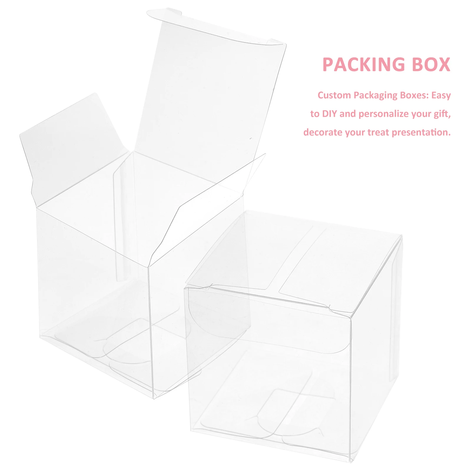 

50 Pcs Transparent Packing Box Clear Plastic Pvc Packing Box Transparent Candy Box For Wedding Party Gift Packing Box (5x5x5cm)