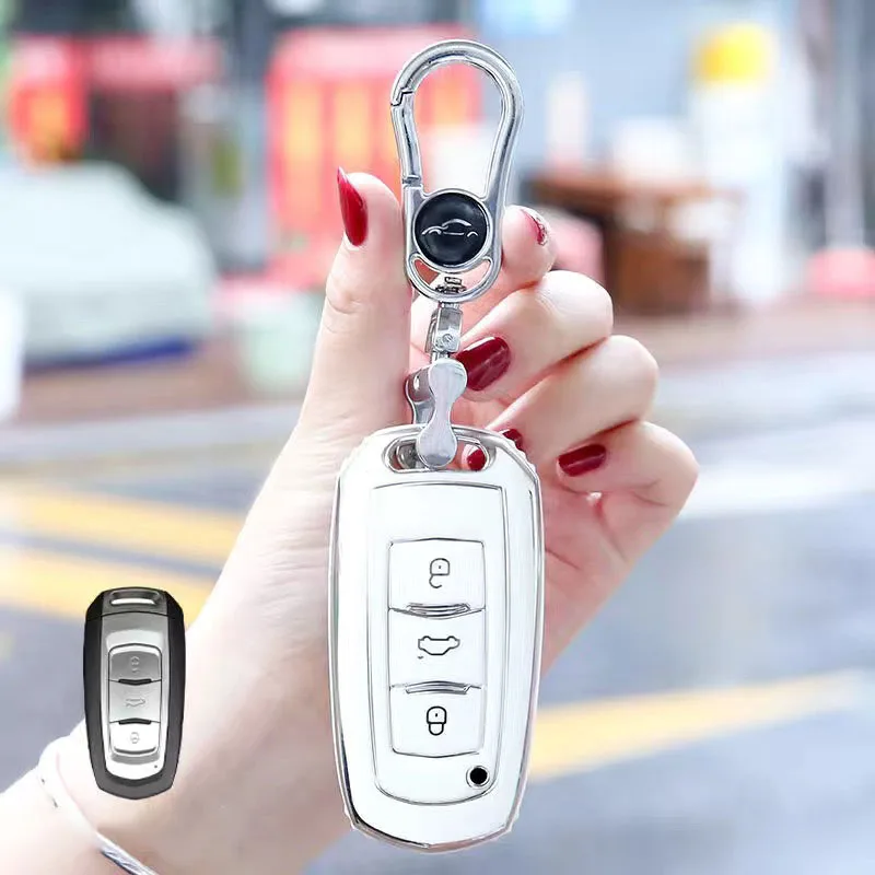 Фото Чехол для ключей Geely Emgrand 7 GX3 Atlas GS NL3 Gili Emgrand 7 EX7 GT GC9 из ТПУ с брелоком-протектором №1