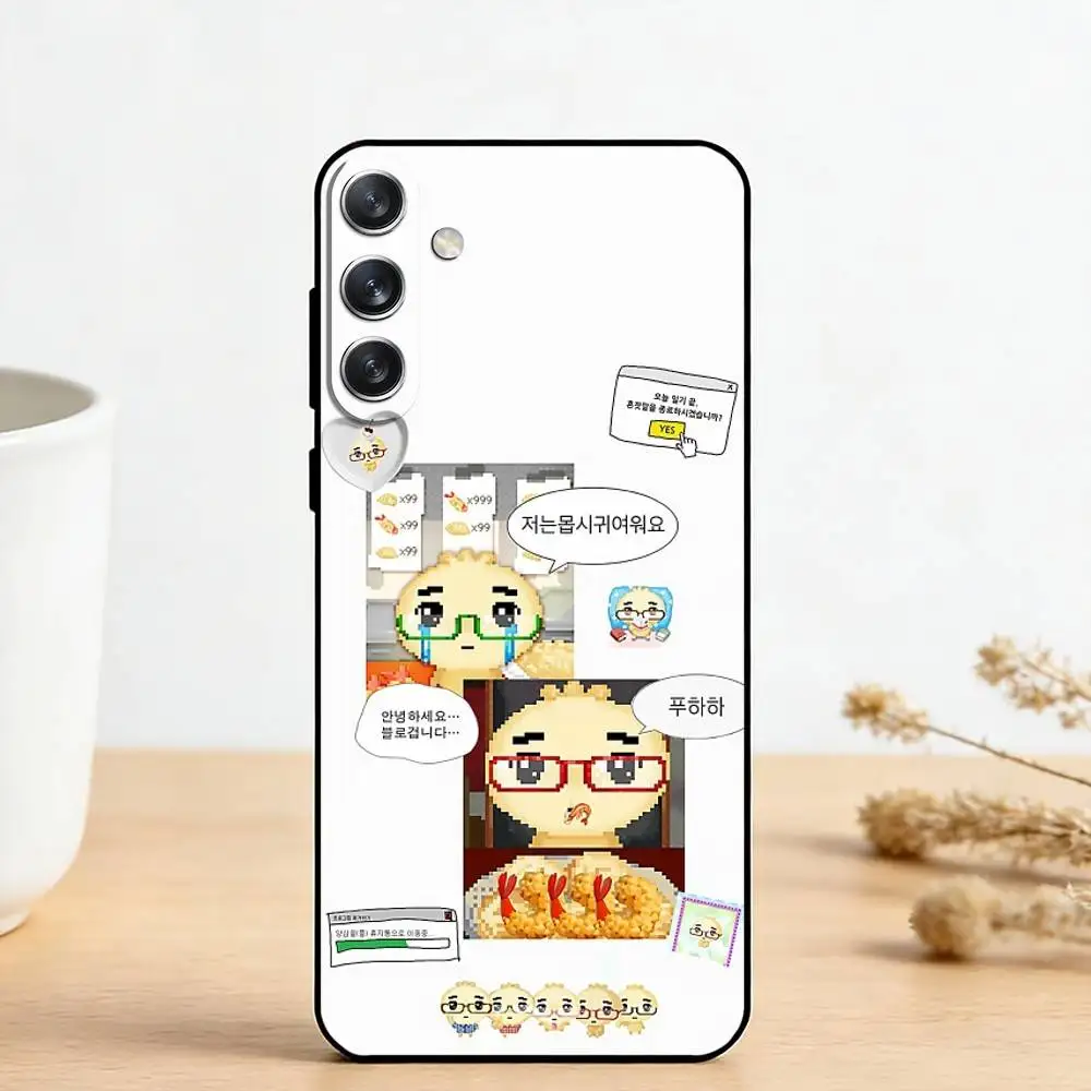 Милый чехол для телефона A-Angyeongmandu K Dumpling для Samsung Galaxy A73, A72, A71, A70, A53, A52, A51 и других моделей, мягкий черный чехол (art.: 3920da91a9654) - 3920da91a9654