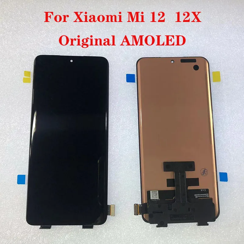 Original AMOLED Display For Xiaomi Mi 12 12X 2201123G LCD Display Touch Panel Screen Digitizer Assembly Repair kit