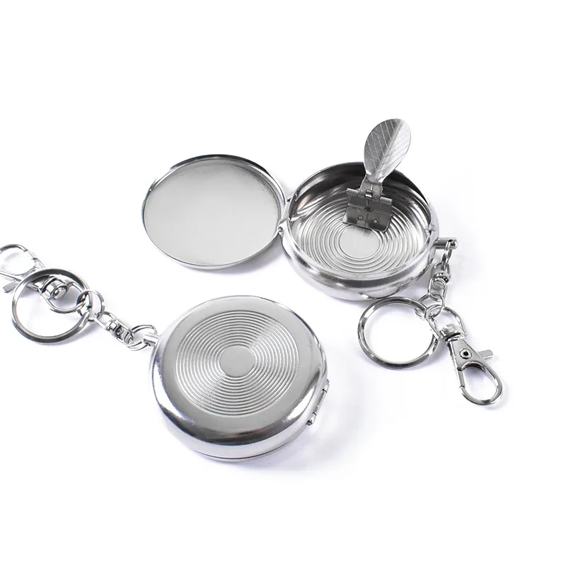 

10Pcs Pocket Ashtray Ashtray With Key Chain Portable Mini Stainless Steel Vehicle Cigarette Ashtray Ash Tray Smoking Accessories