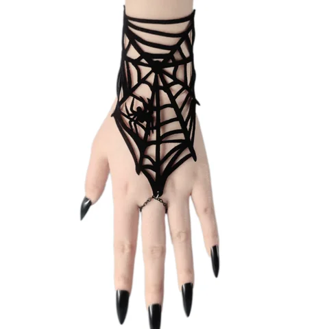 Черный готический браслет из стали