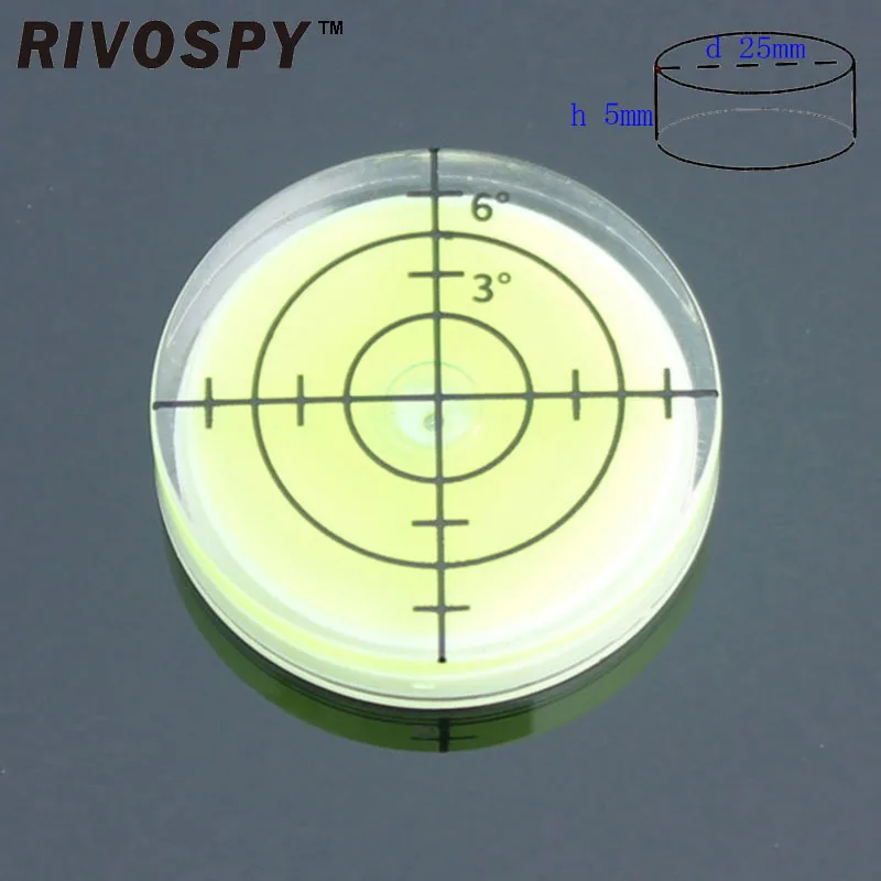 

Пластиковый акриловый круглый круглый пузырьковый уровень диаметром 25 мм, масштабный стиль, ультратонкий 5 мм, блистер для гольфа, 25*5 мм, 25*10 мм, 1 шт.