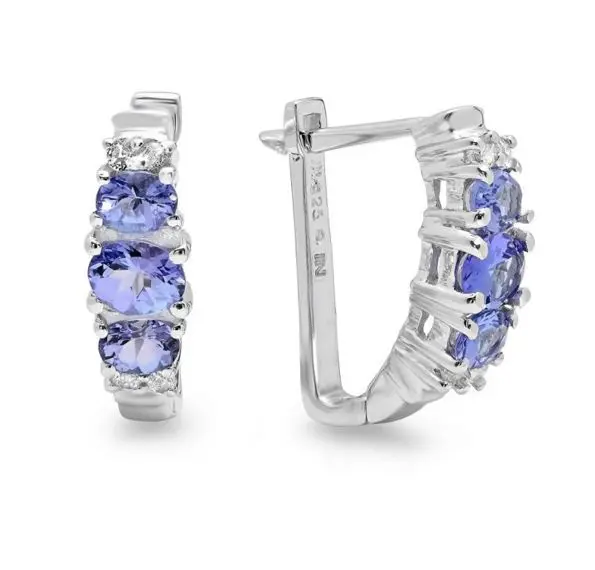 

ANGLANG Purple CZ Hoop Earrings Female Cocktail Party Stylish Accessories Chic Birthday Gift Daily Wear Earrings for Women