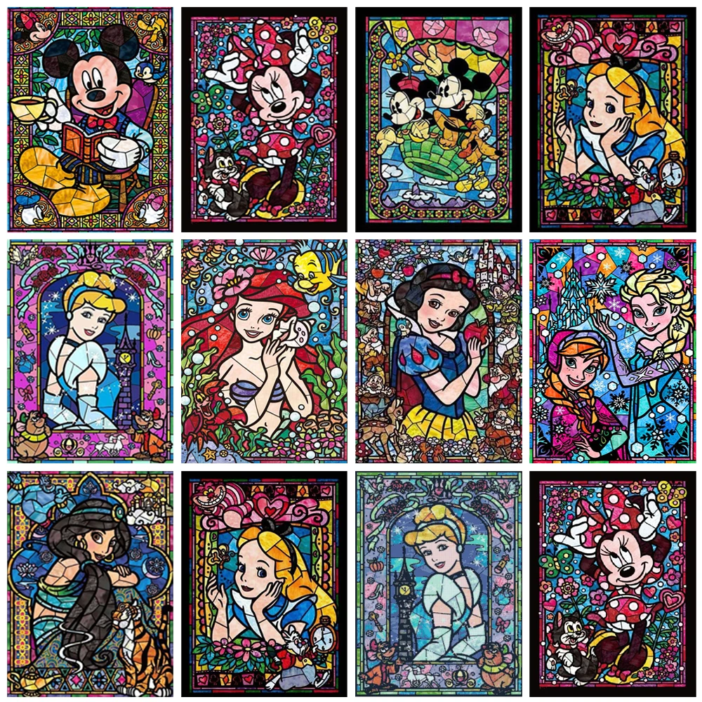 

Алмазная 5D картина «сделай сам», «Волшебная Принцесса Диснея», квадратная/круглая вышивка из страз, Мультяшные персонажи, мозаичная картин...