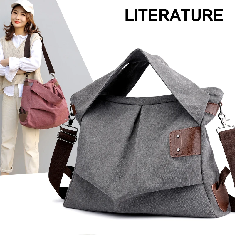 

Fashion Large Capacity Handbags for Women 2023 Quality Canvas Crossbody Shoulder Bags Luxury Brand Ladies Bag Designer Purses