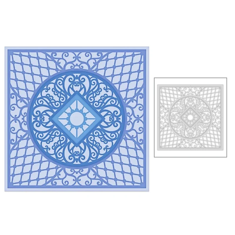 

2020 Новые квадратные и круглые декоративные фоновые тиснения металлические режущие штампы для «сделай сам» Скрапбукинг поздравительные от...