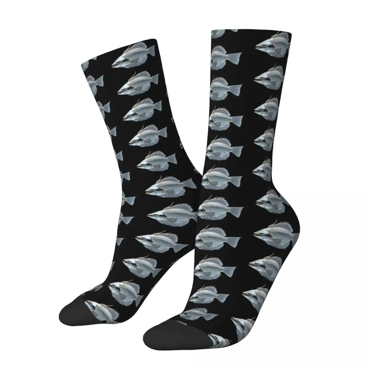 

Retro Crystal Fish Carp Men's compression Socks Unisex Just Fish It Harajuku Pattern Printed Novelty Crew Sock