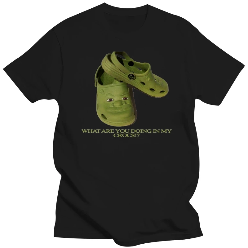 

What Are You Doing In My Shrek Crocs Cotton T Shirt Men Women Summer Fun Pattern Printing Short Sleeve Tops T-shirt Man