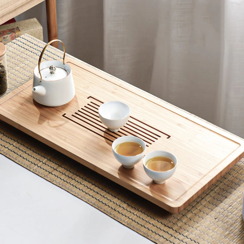 

Bamboo Egg Tray Tea Tray Drainage Water Storage Chinese Dry Bubble Serving Tea Tray With Drawer Ceremony Bandeja Home Teaware