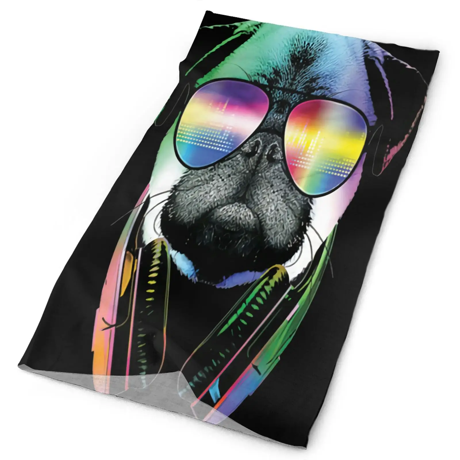 

Pug Headphones Men's Bandana Buff On Neck Ski Man Scarf Winter Fishing Mask Neck Warmer Man Tactical Mask Snood Scarf Kaffiyeh