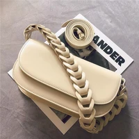 women shoulder bags 2022 genuine leather purses and handbags female shopper fashion casual solid color braided straps saddle bag