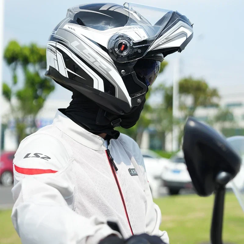 LS2 шлем с двойным объективом и открытым лицом для мужчин женщин летний