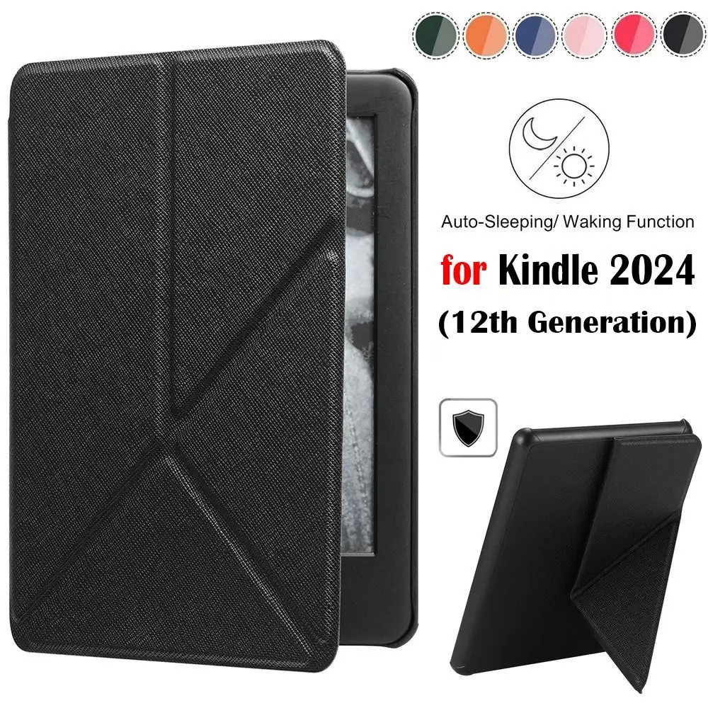 Для Kindle Basic 2024 (12 поколений) смарт-чехол-книжка-книжка кожаный 6-дюймовый защитный