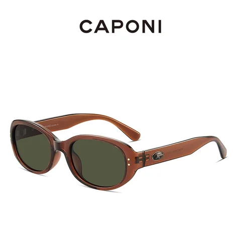 CAPONI Женские солнцезащитные очки , брендовые дизайнерские очки с поляризацией, длинная овальная фоторамка, модные трендовые солнцезащитные очки UV400, CP23041, новинка 2024