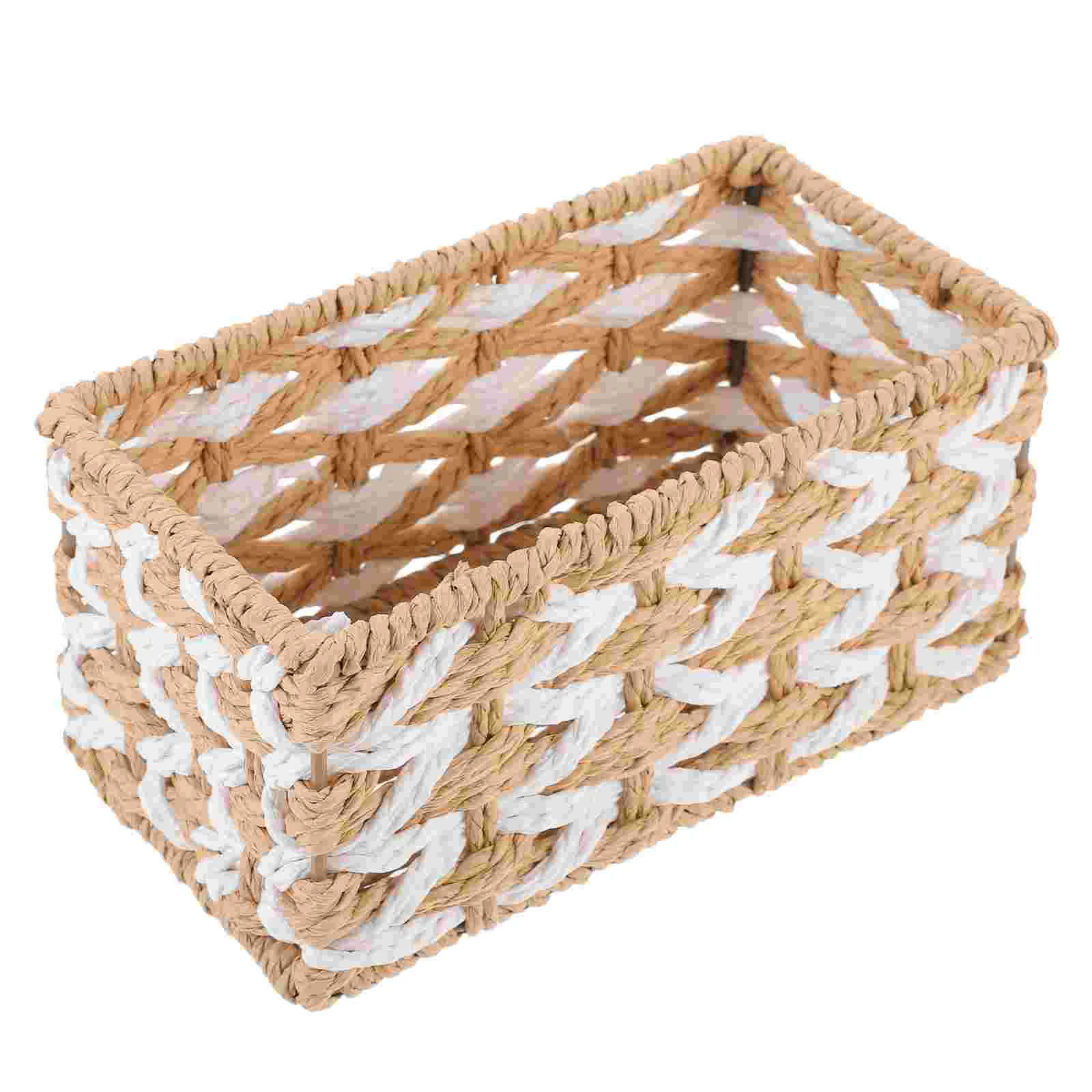 

Wear-resistant Woven Basket Desktop Woven Storage Basket Woven Basket for Home Office
