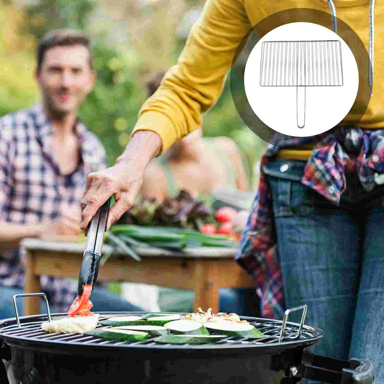 

Grill Basket Grillingbbq Baskets Rack Barbecue Round Grate Folding Vegetable Mesh Steak Racks Cage Holder Stainless Steelshrimp