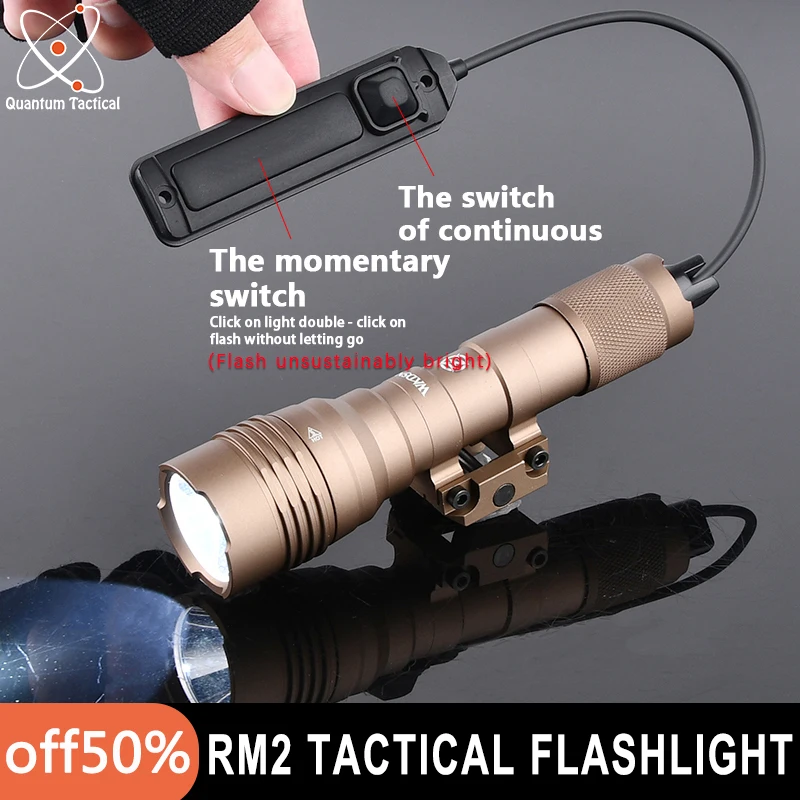 

Wadsn RM2 Tactical Flashlight M600 Scout Weapon Light 900Lumen Hunting Strobe Lamp for 20mm Picatinny Rail