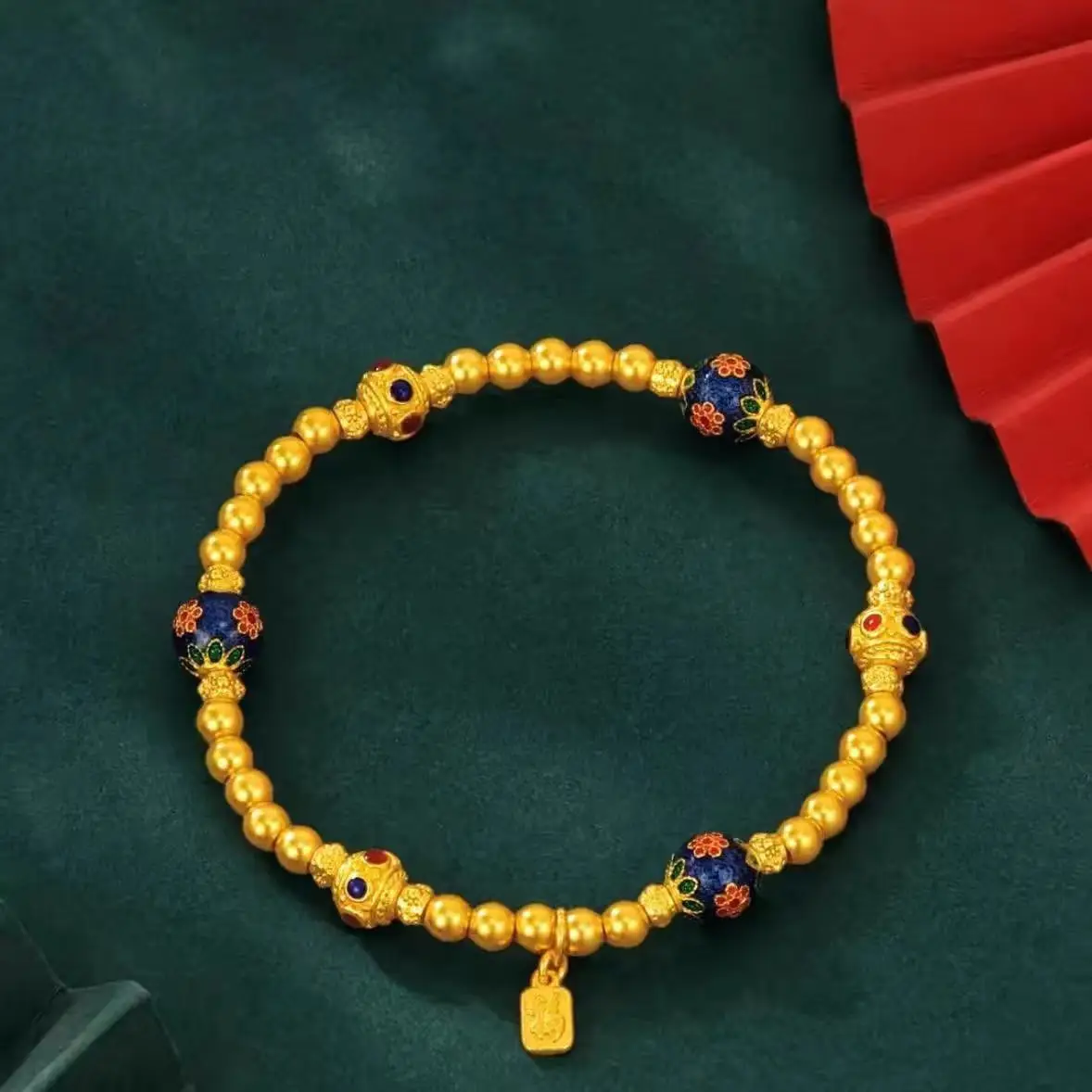 Роскошный эмалированный золотой несмываемый браслет ювелирный подарок на день