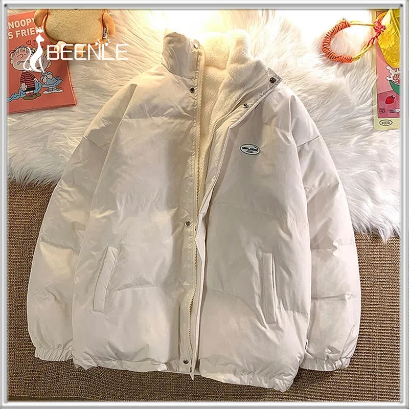 

BEENLE Woman Winter Down Coats Korean Fashion Casual Loose Lamb Velvet Zip-up Jacket 2022 Long Sleeve Cardigan Women Clothing