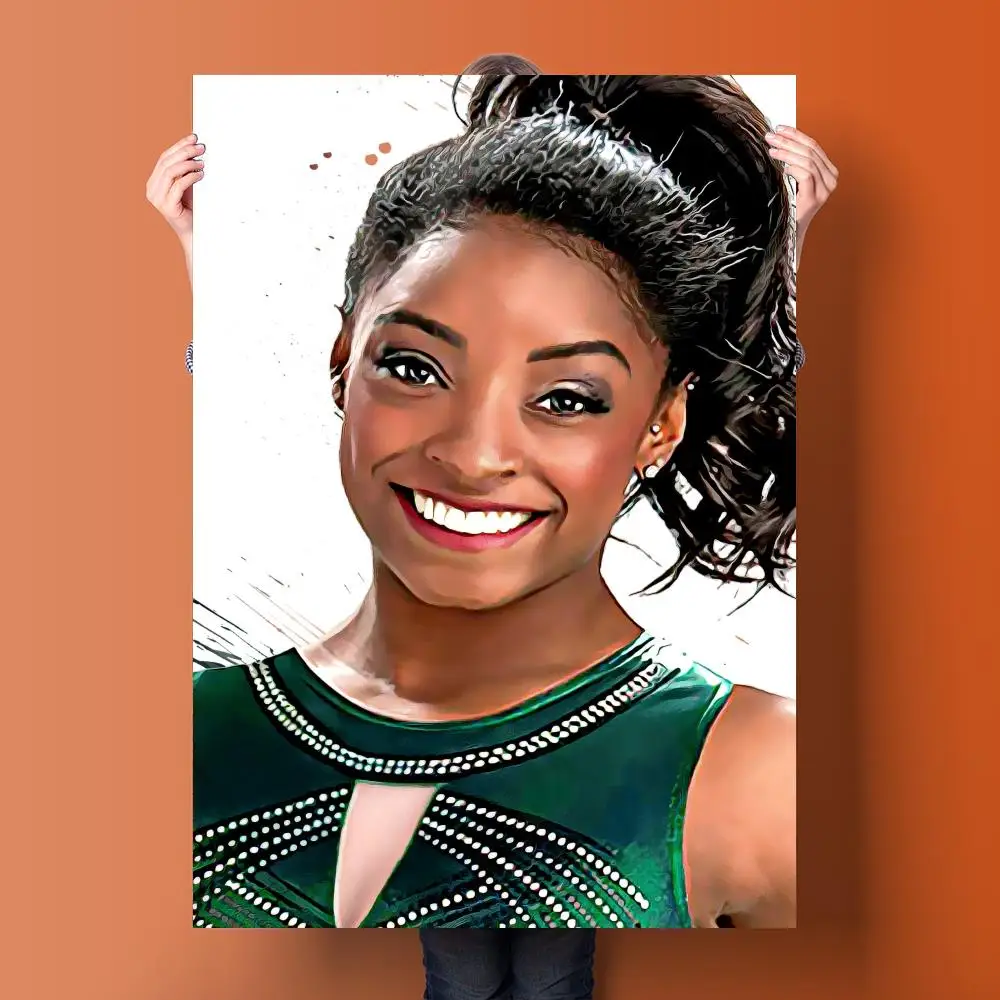 Simone biles плакат декоративной живописи холст стена искусство гостиная постеры