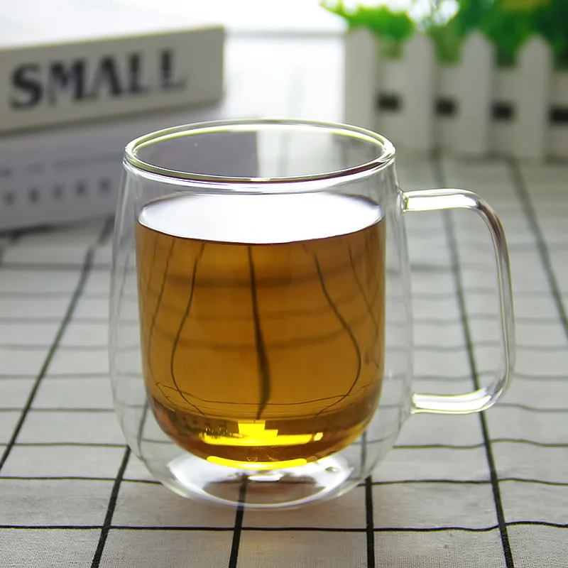 

Double Bottom Glass Double Layer Drinking Glasses Tea Coffee Cup Wine Beer Whiskey Champagne Cups Juice Water Mug Wholesale