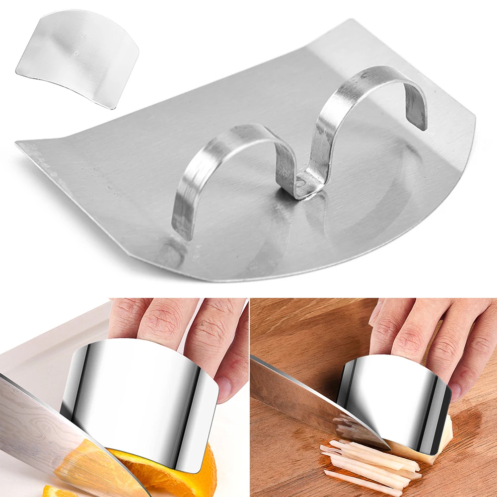 

Stainless Steel Finger Protector Two-finger Vegetable Cutting Hand Guard Safety Knife Cutting Finger Protection Cooking Gadget