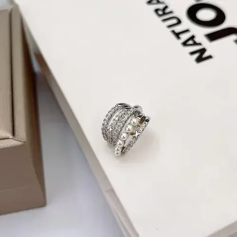 MOONBIFFY Двухслойные жемчужные клипсы