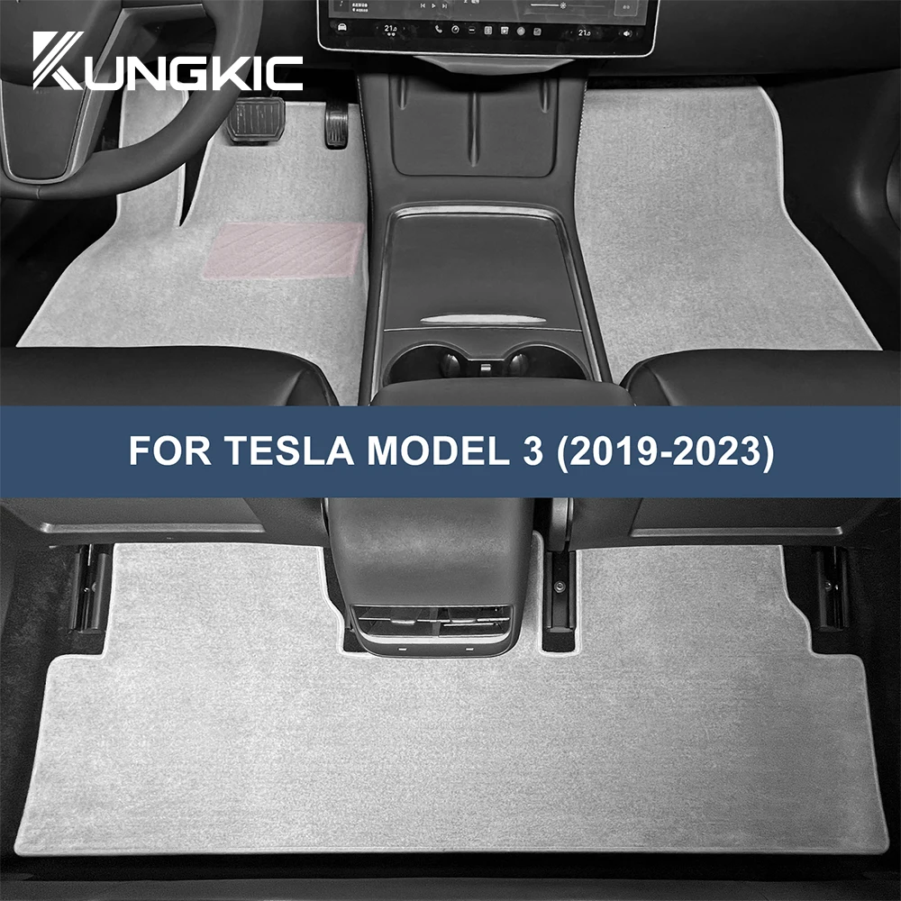 

Car Floor Mat For Tesla model 3 2019-2023Nylon Velvet Foot Carpet Easy Install No Peculiar Smell Decor Auto Interior Accessories