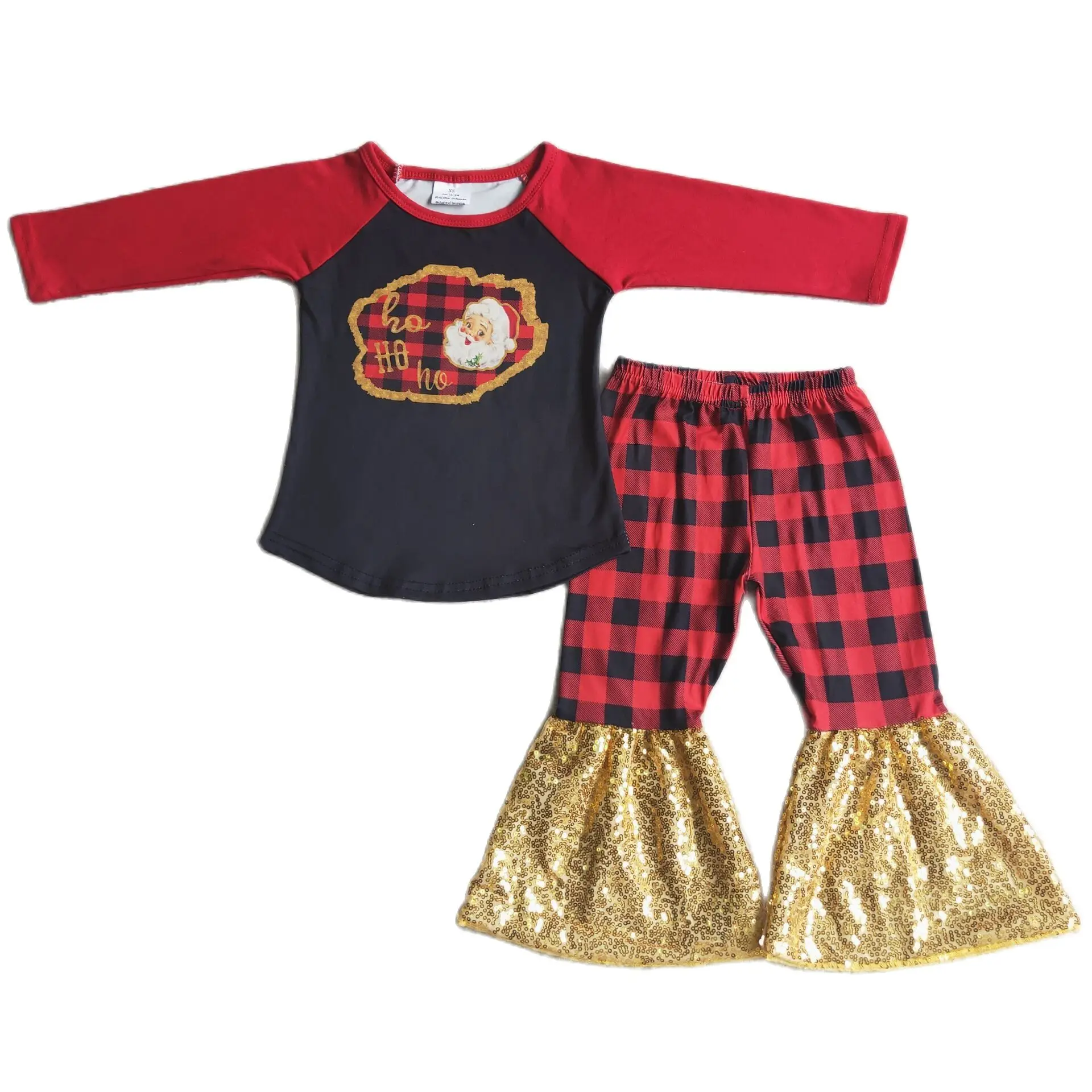 

Рождественская Одежда для девочек 6, 9-5, длинные брюки с длинным рукавом и принтом Санта Клауса