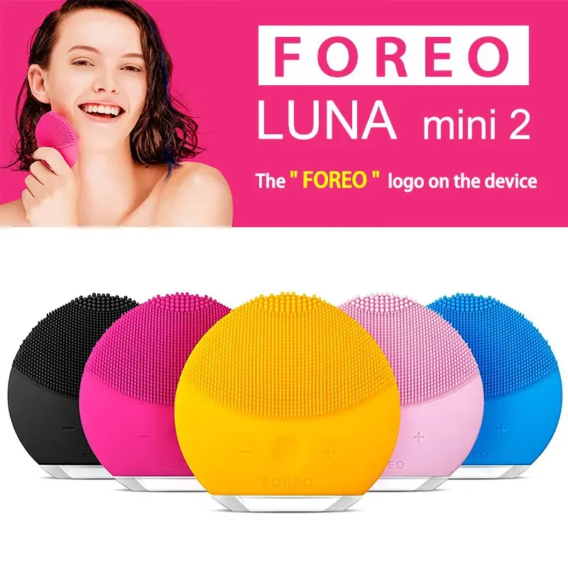 

Щетка для чистки лица Foreo Luna Mini 2, с настоящим логотипом, USB зарядка, водонепроницаемая, 8 уровней, Прямая поставка