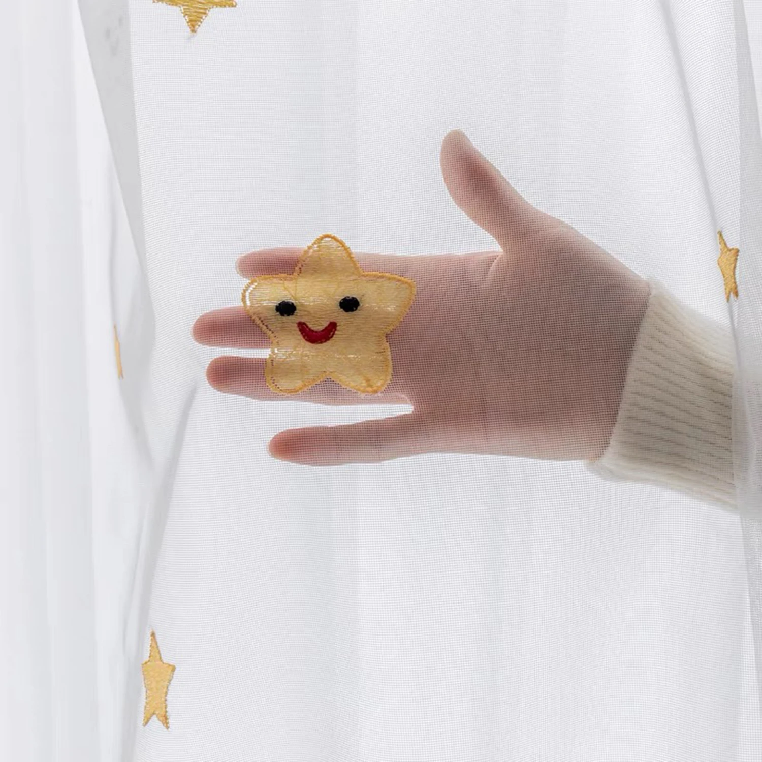 Шифоновые шторы WPKIRA с мультяшной вышивкой звезды