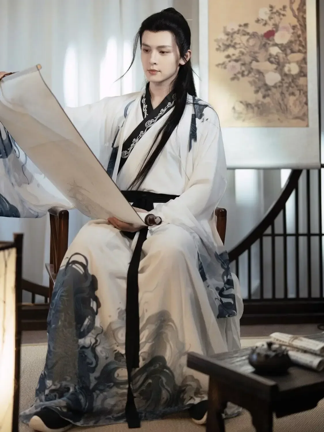 3 шт./комплект мужской костюм Hanfu с принтом