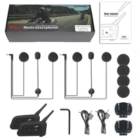 2pcs motorcycle walkie talkie v6 real time call headset helmet bluetooth walkie talkie helmet interphone motocross mp3 speaker